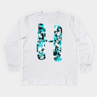 Paint Splash Letter H Kids Long Sleeve T-Shirt